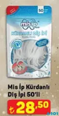 MİS İP KÜRDANLI DİŞ İPİ 50'Lİ MİS İP KÜRDANLI DİŞ İPİ 50'Lİ